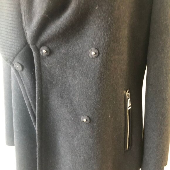 Like New - Calvin Klein Shawl Collar Wool Blend Double-Breasted Coat Size S - Picture 9 of 17